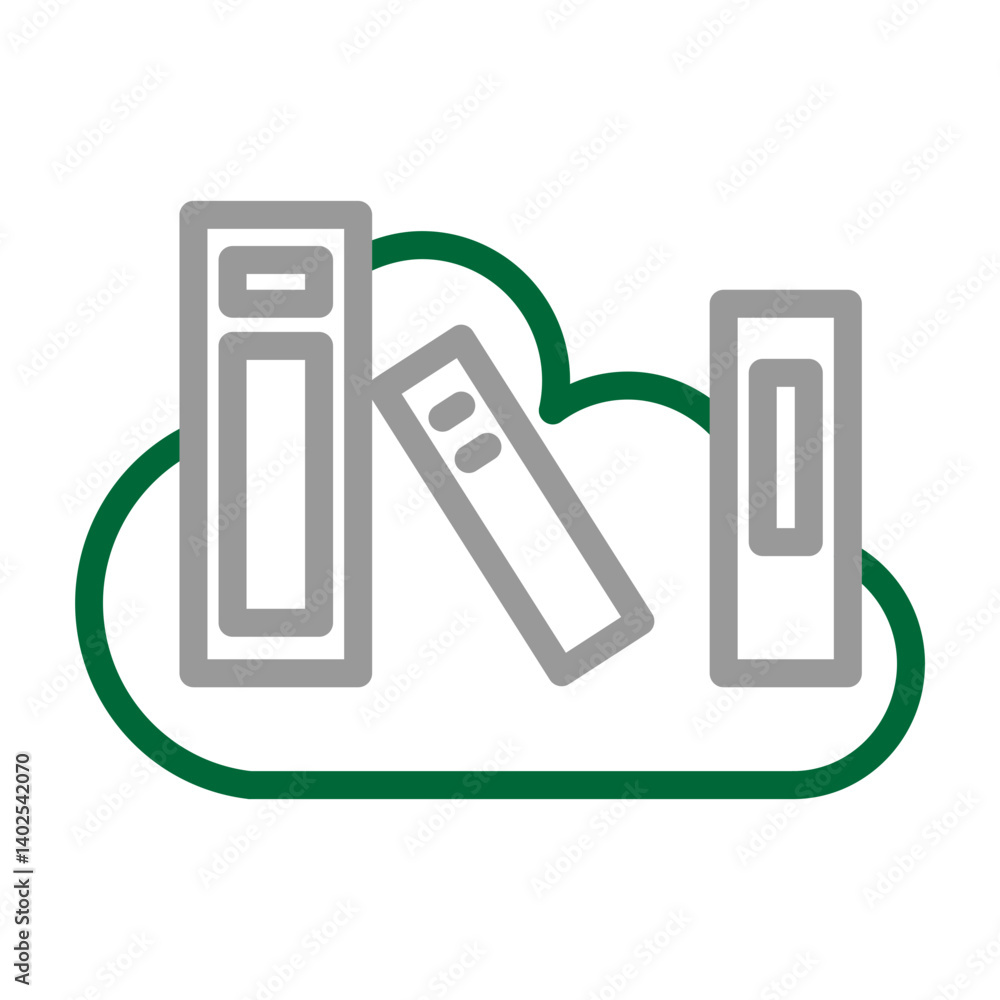 Online Library Vector Line Dark Green Grey Icon Design Online Library Vector Line Dark Green Grey Icon Design