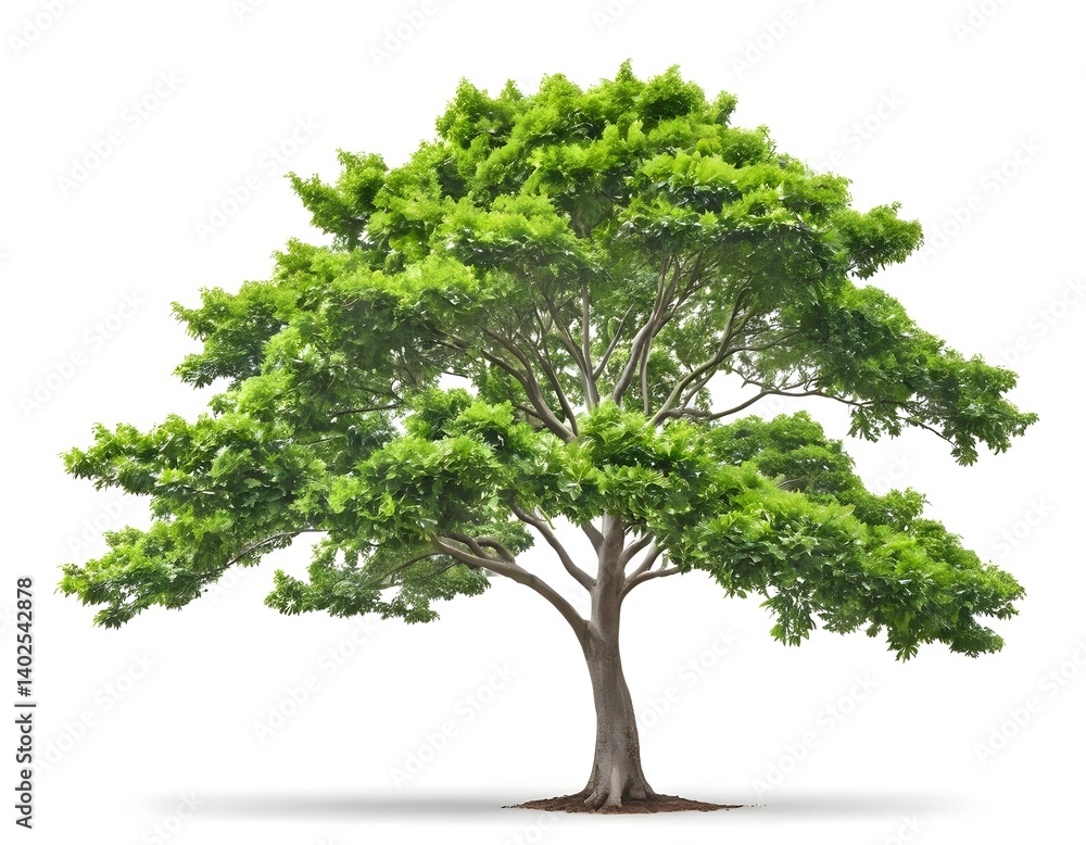 Fototapeta premium Isolated Lush Green Tree on White Background