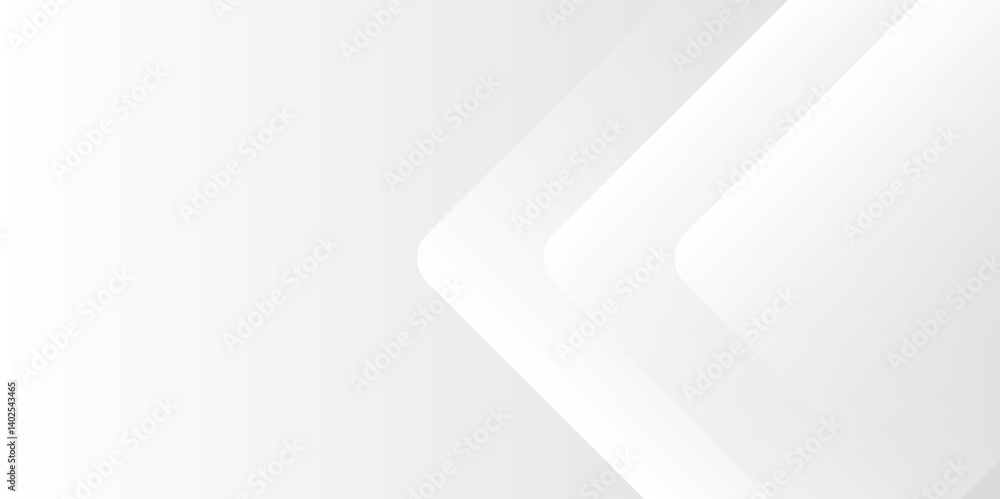 White and gray rectangle geometric concept technology modern futuristic subtle abstract background. Modern gray abstract vector long banner background. Futuristic technology concept graphic design. 