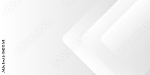 White and gray rectangle geometric concept technology modern futuristic subtle abstract background. Modern gray abstract vector long banner background. Futuristic technology concept graphic design. 