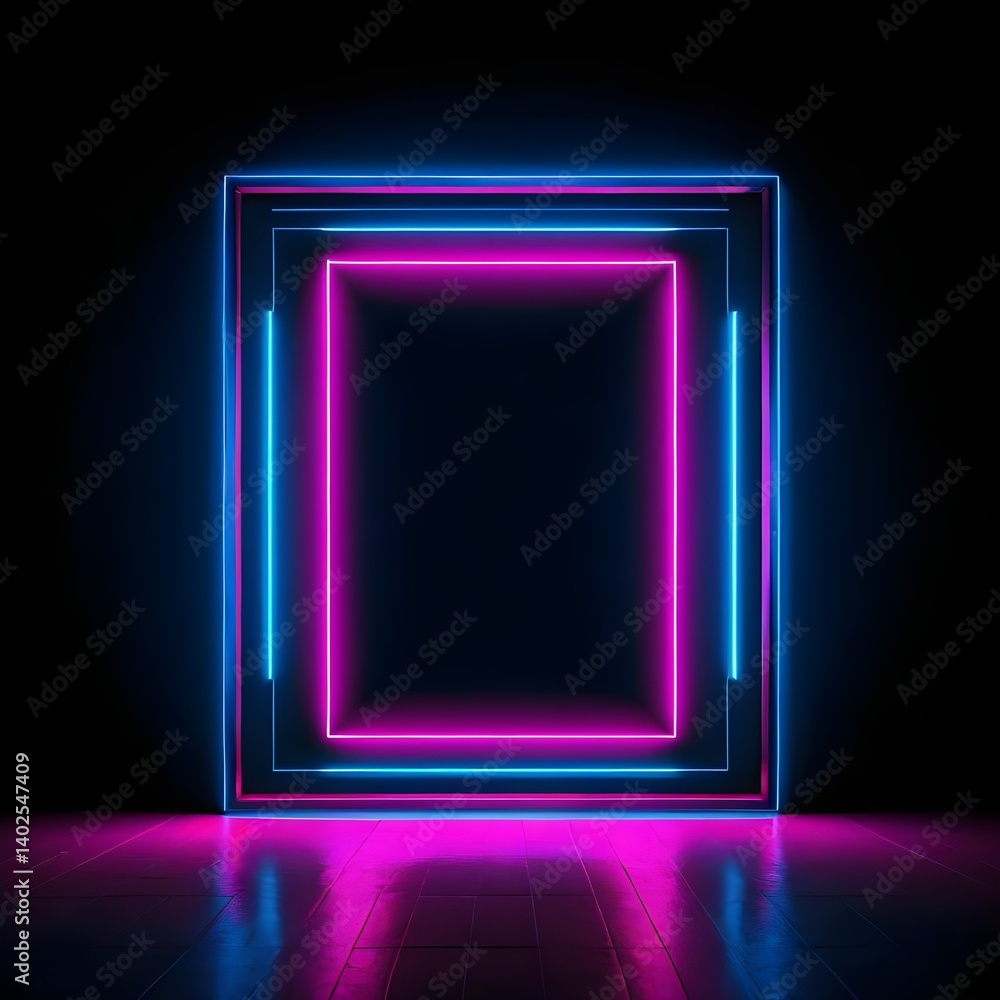 Neon Glow Frame Background Neon Glow Frame Background