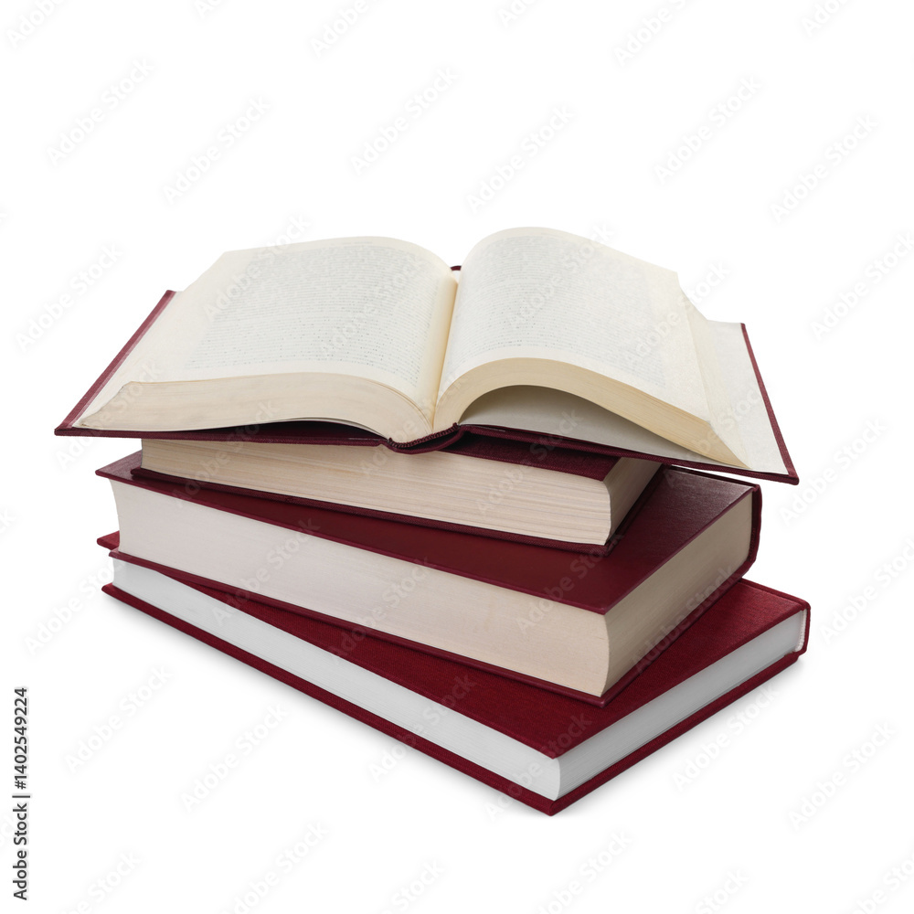 Stack of hardcover books isolated on white Stack of hardcover books isolated on white