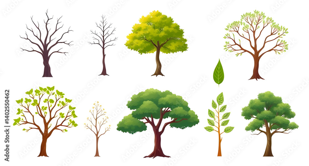 Fototapeta premium vector set of trees