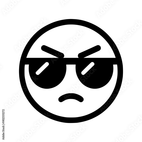 Emoji icon showing a tough face with sunglasses  