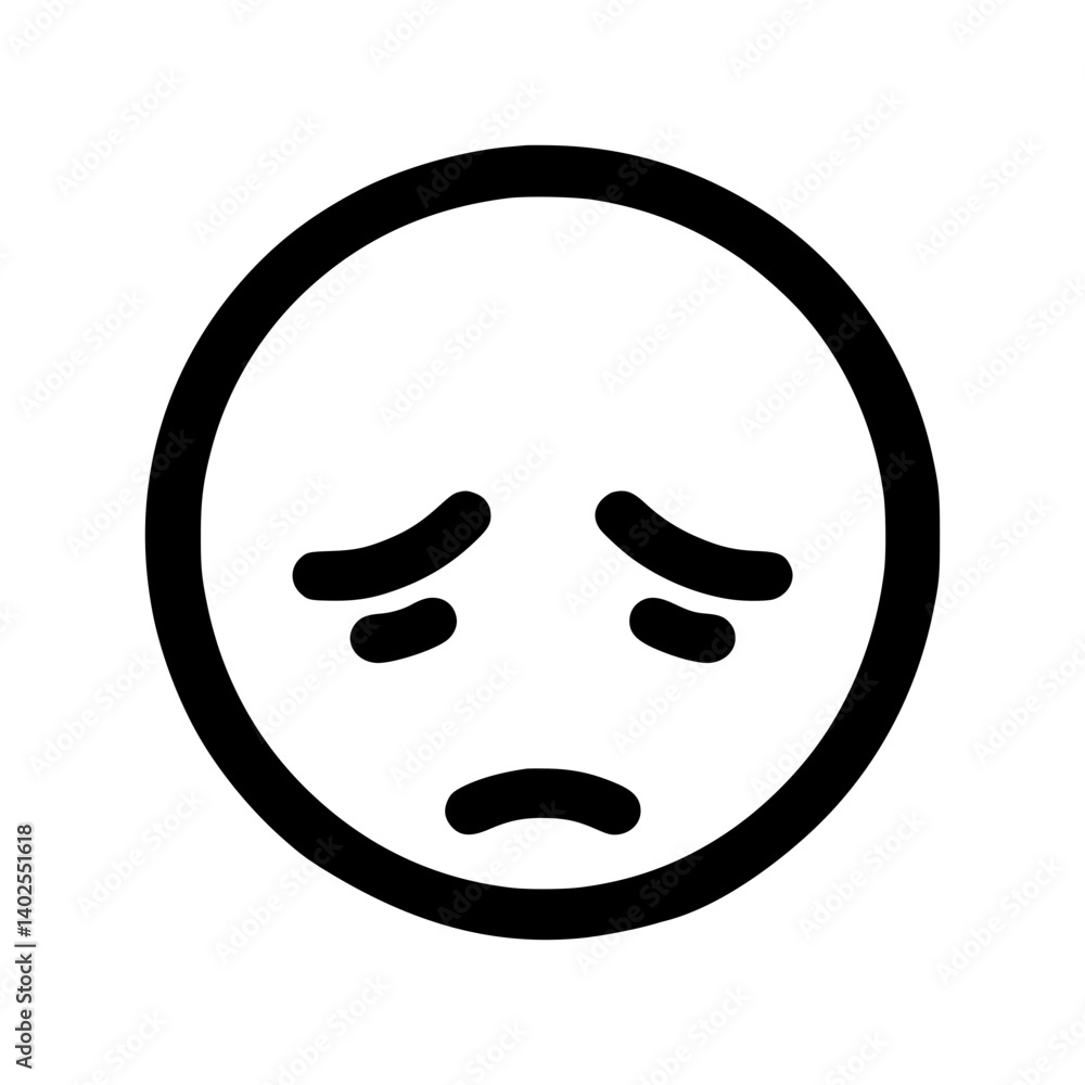 Sad emoji icon expressing sorrow and disappointment Sad emoji icon expressing sorrow and disappointment
