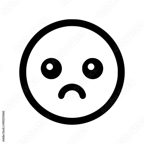 Sad emoji icon expressing disappointment in minimalist style  