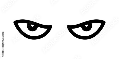 Angry eyes on transparent background  