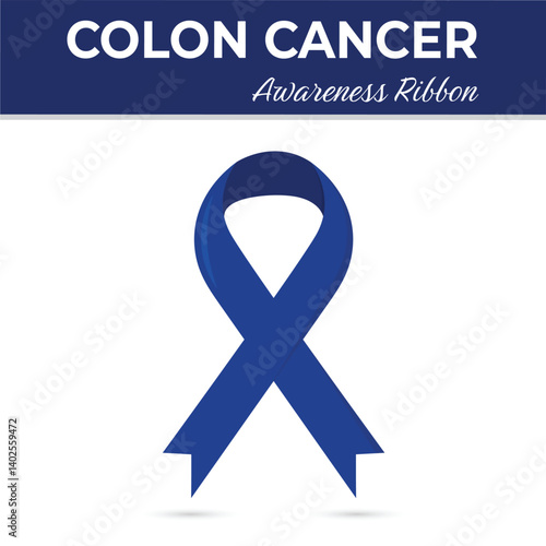 Dynamic Colon Cancer Advocacy, Striking Blue Awareness Ribbon Promoting Prevention, Education, and Unity