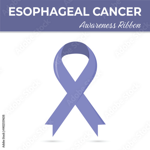 Esophageal Cancer Awareness, Bold Purple Ribbon Symbol for Early Detection & Support