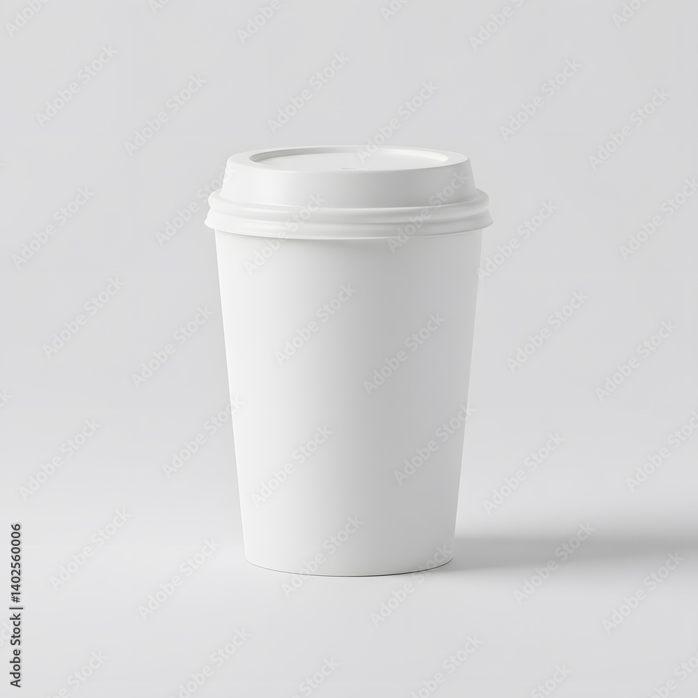 Minimal White Paper Cup with Lid Minimal White Paper Cup with Lid