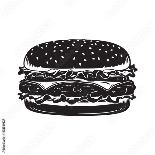 Double cheeseburger with lettuce and tomato