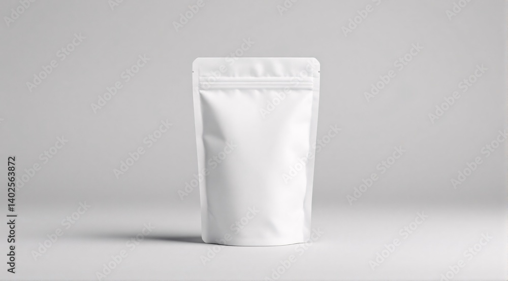 A clean white paper bag with ziplock is placed in a clean white studio, with soft shadows enhancing its premium look. A clean white paper bag with ziplock is placed in a clean white studio, with soft shadows enhancing its premium look.