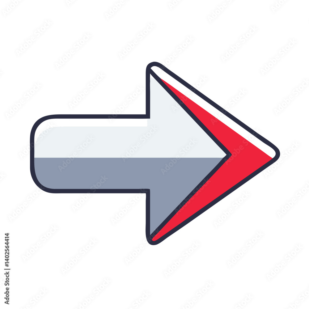 Icon of a right arrow symbol in a modern design Icon of a right arrow symbol in a modern design