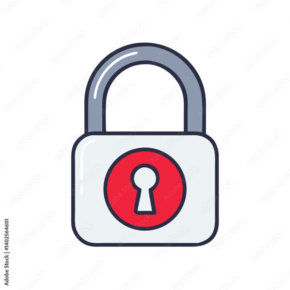 Icon of a padlock with keyhole in vibrant colors Icon of a padlock with keyhole in vibrant colors