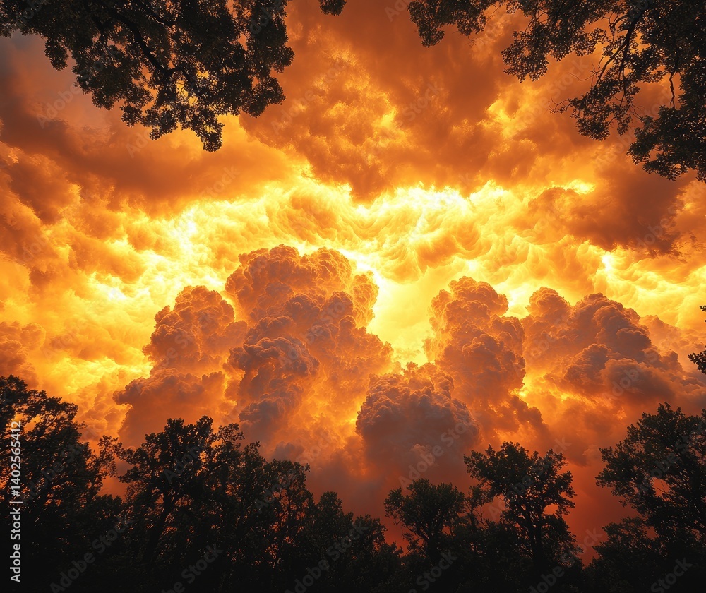 Naklejka premium Fire Cloud Landscape