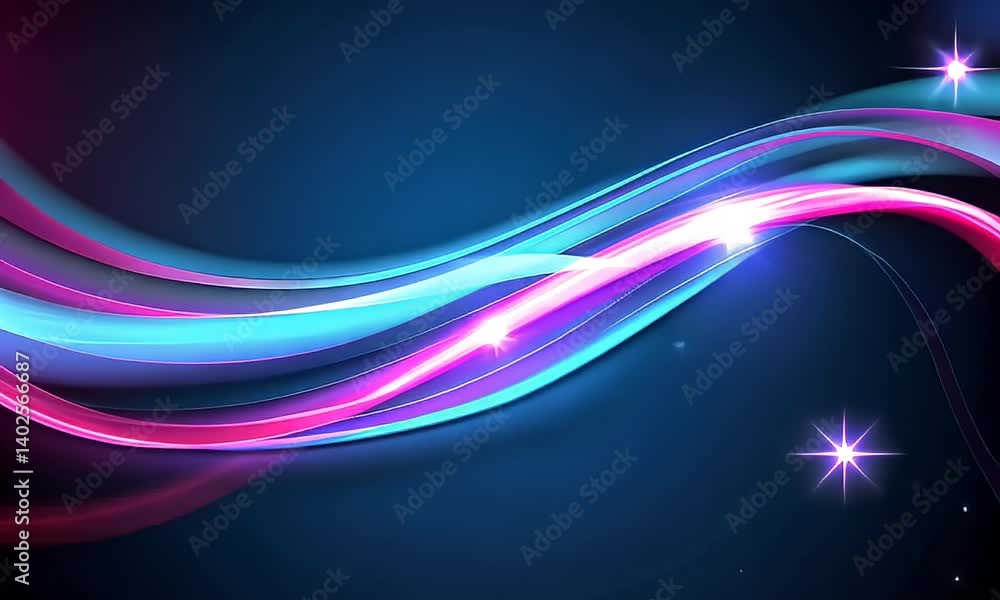 Abstract design with vibrant, flowing ribbons of light Abstract design with vibrant, flowing ribbons of light