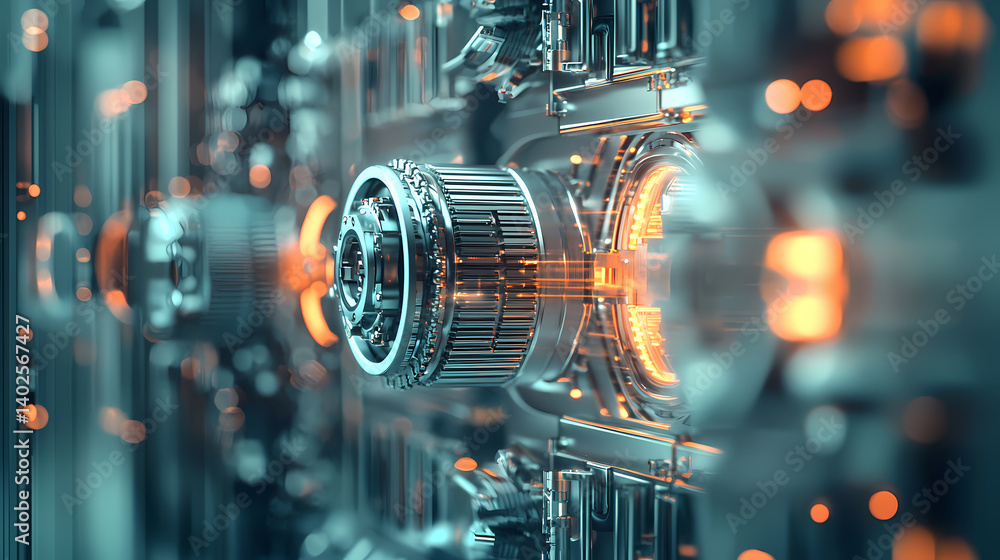 A close-up view of intricate, futuristic machinery, featuring metallic textures and glowing elements, conveying a sense of advanced technology. A close-up view of intricate, futuristic machinery, featuring metallic textures and glowing elements, conveying a sense of advanced technology.