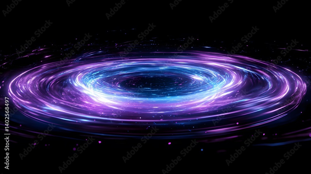 A glowing spiral vortex with a central blue and purple light A glowing spiral vortex with a central blue and purple light