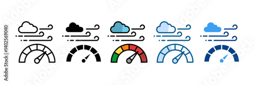 Air Quality Index Icon Set Multiple Style Collection