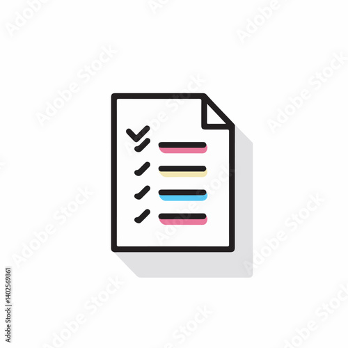 Completed checklist displays tasks completed successfully isolated illustration