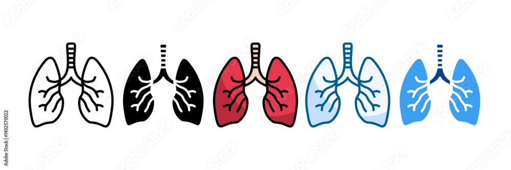 Respiratory Health Icon Set Multiple Style Collection Respiratory Health Icon Set Multiple Style Collection