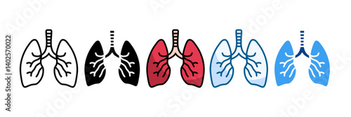 Respiratory Health Icon Set Multiple Style Collection