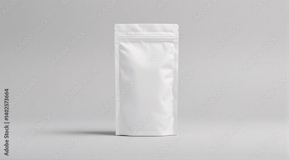 A clean white paper bag with ziplock is placed in a clean white studio, with soft shadows enhancing its premium look. A clean white paper bag with ziplock is placed in a clean white studio, with soft shadows enhancing its premium look.
