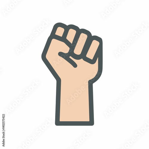 Raised fist protests in solidarity plain background illustration