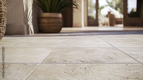 Close-up of limestone flooring in a villa.