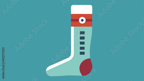 Sleek Compression Socks An illustration of kneehigh compression socks with a temperature display on the side showing a dial for adjusting warmth and airflow levels for optimal