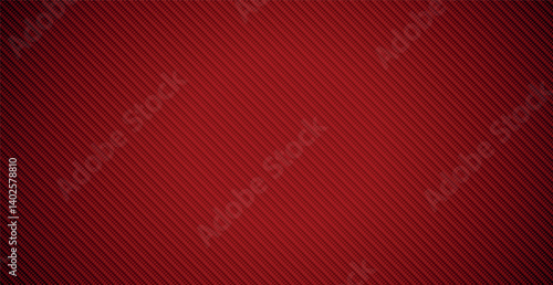 Realistic background texture of red carbon fiber - Vector illustration