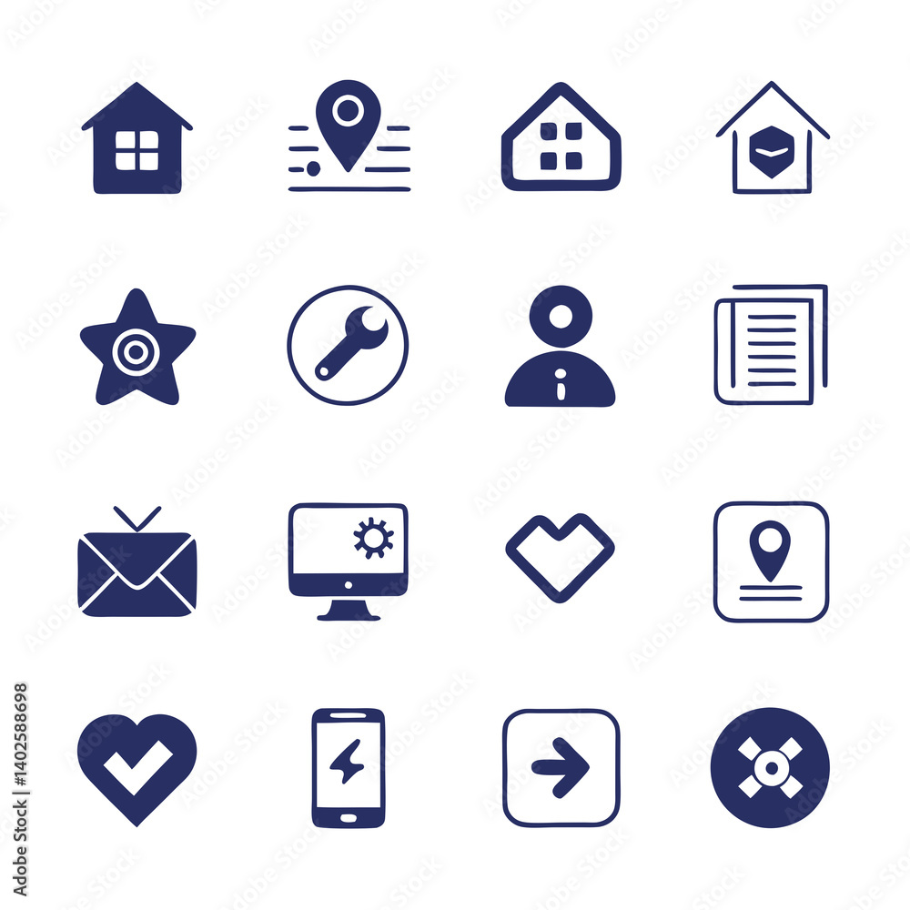 Hand Drawn Style Icon Set | Vector Illustration Hand Drawn Style Icon Set | Vector Illustration
