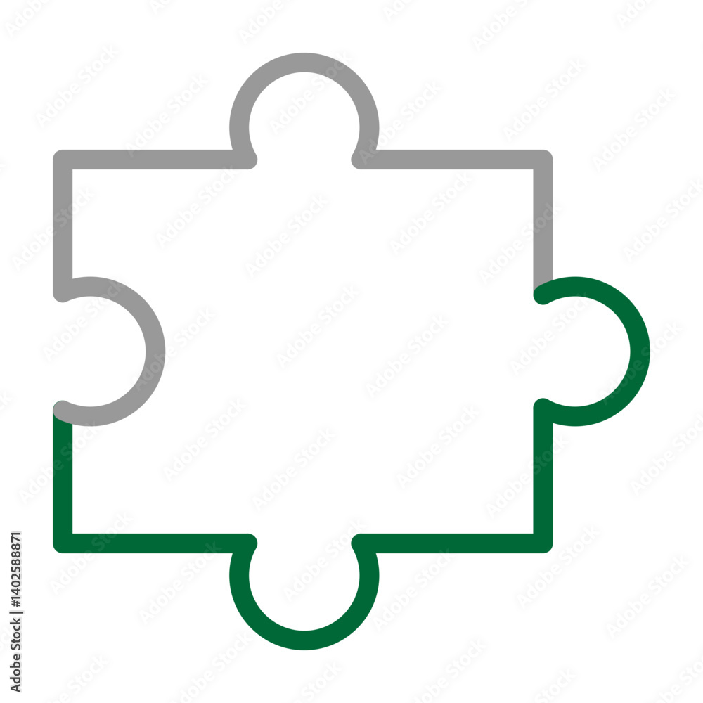 Puzzle Piece Vector Line Dark Green Grey Icon Design Puzzle Piece Vector Line Dark Green Grey Icon Design