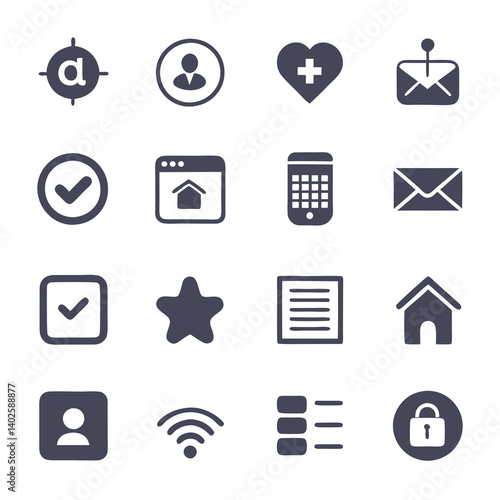 Hand-drawn Website and Application Icons Vector Illustration Set