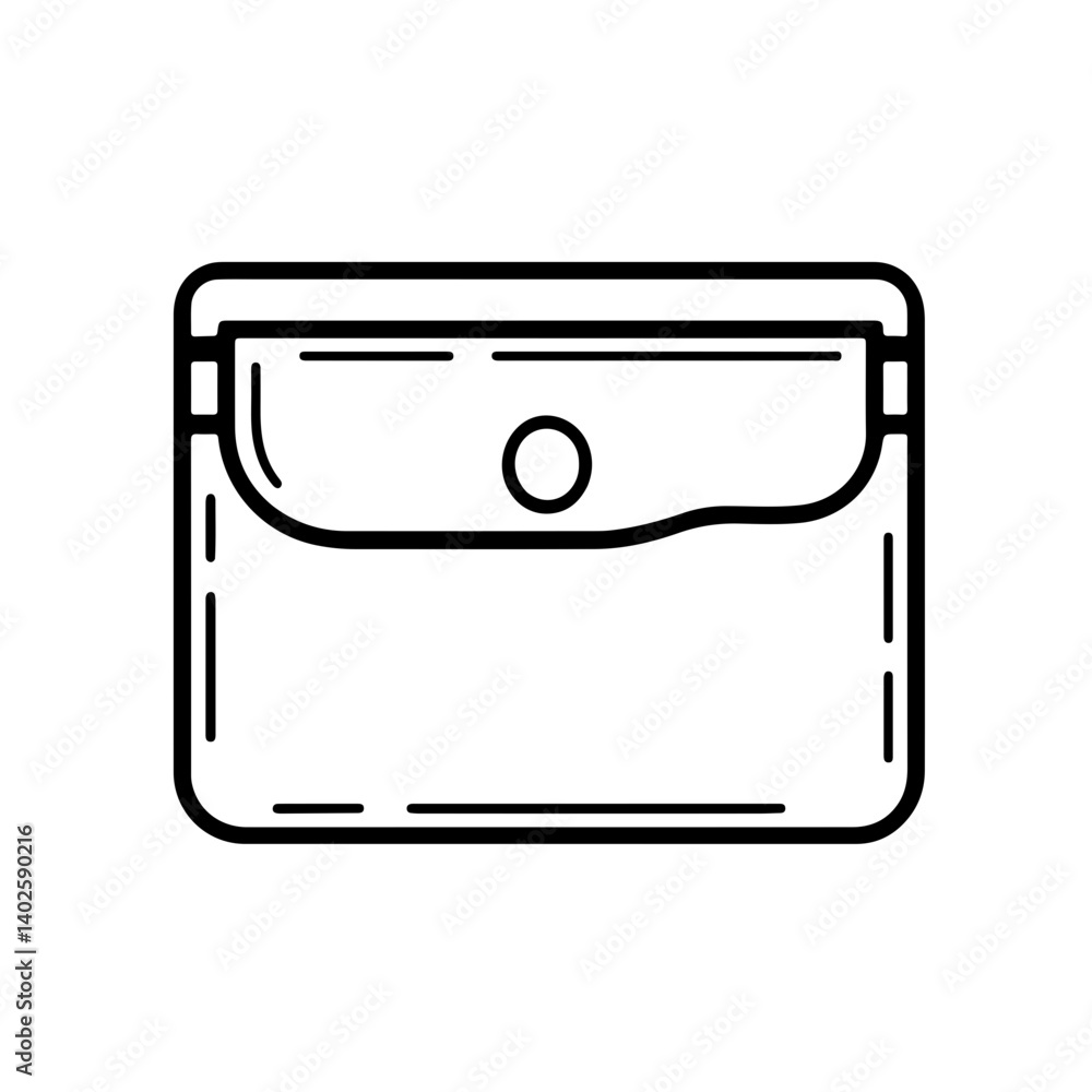 Clean Wallet Outline Icon Illustration Clean Wallet Outline Icon Illustration