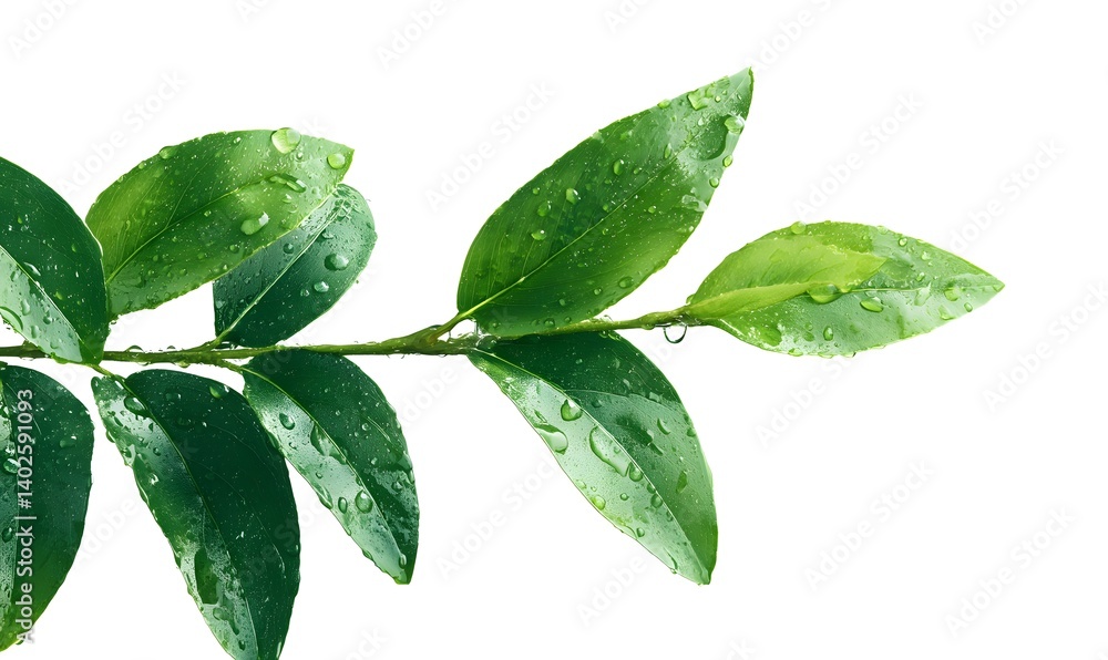 Obraz premium Fresh green leaves and juicy herbal stems, Generative AI