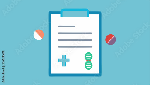 Prescription Pad with DNA Symbols A prescription pad featuring DNA symbols representing personalized medicine and tailored treatments.