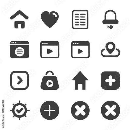 Wallpaper Mural Collection of Basic Black and White Web Icons Torontodigital.ca