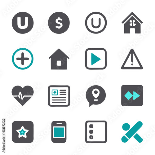 Wallpaper Mural Modern Icon Set Vector Illustration for Website UI Design Torontodigital.ca