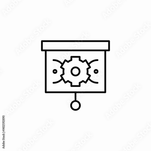 gear rollerboard icon sign vector