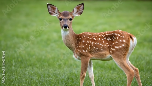 Adorable Fawn in Green Meadow