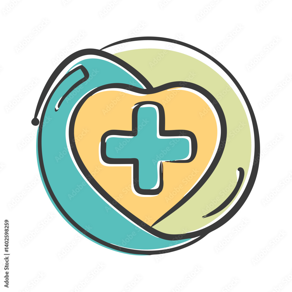 Obraz premium health symbol icon, health symbol vector illustration-simple illustration of health symbol, perfect for health symbol logos and icons