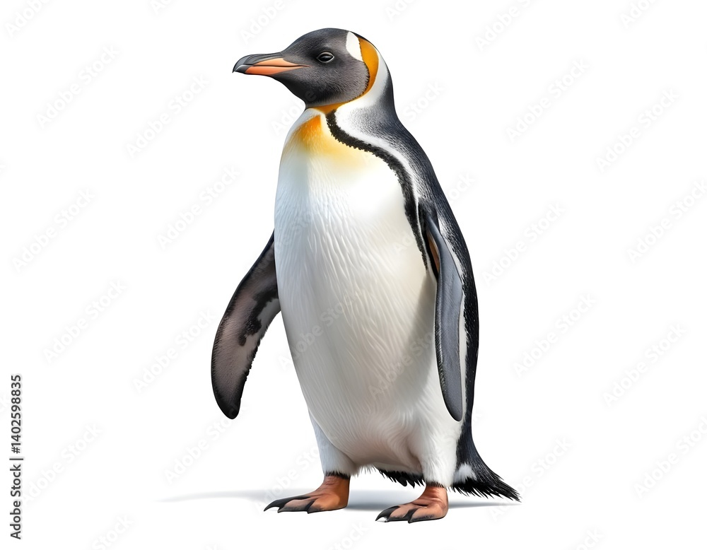 Fototapeta premium King Penguin, Isolated on White Background