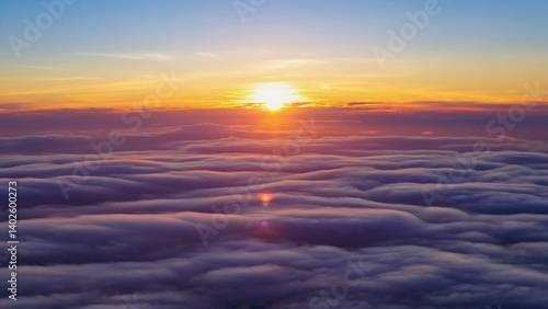 Obraz na płótnie A picturesque sunset scene viewed from the air. w salonie