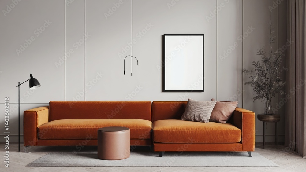 Furnished with contemporary seating and minimalist decor, this living space exudes clean, stylish comfort.