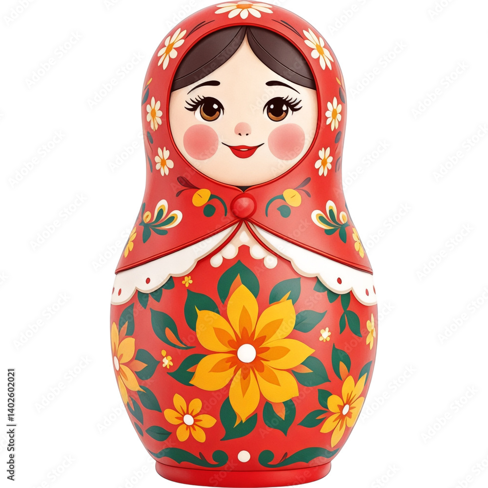 Traditional Russian Nesting Doll Floral Pattern Traditional Russian Nesting Doll Floral Pattern