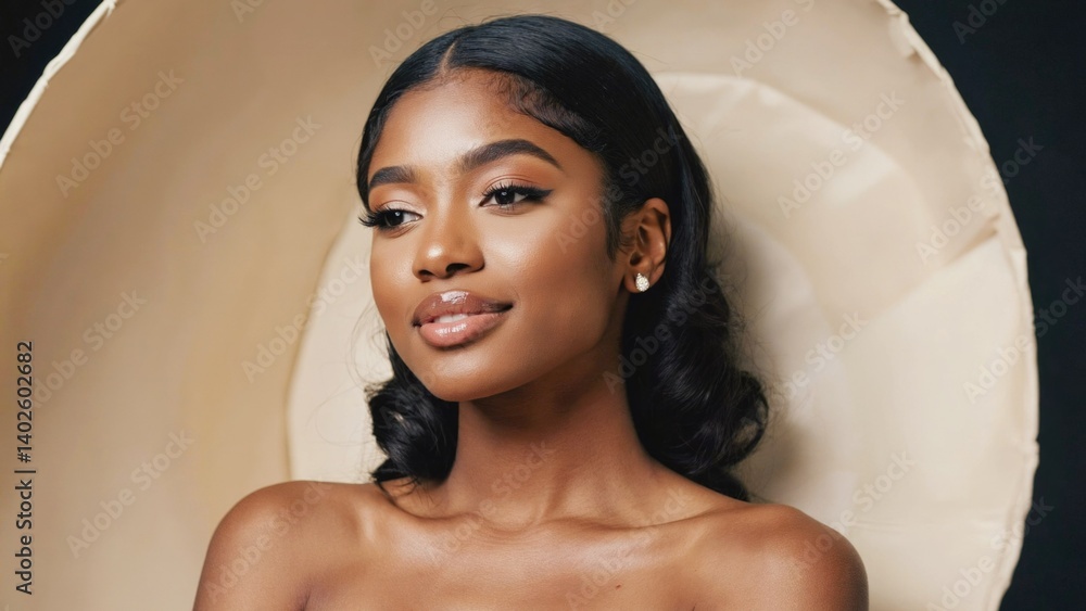 Sultry portrait with vintage style and elegant makeup