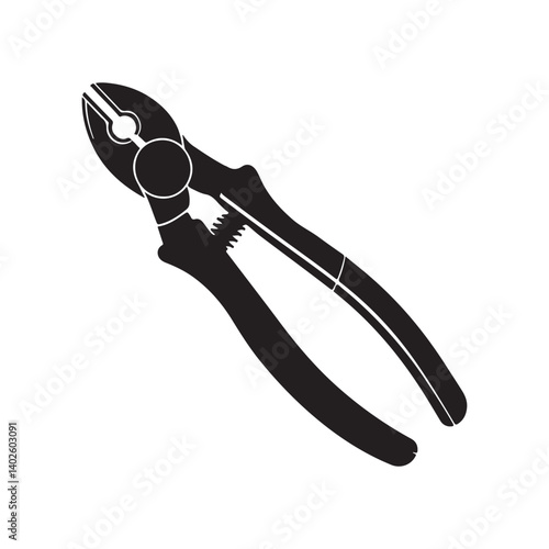 Wire cutter silhouette on white background. Wire cutter icon sign vector illustration design