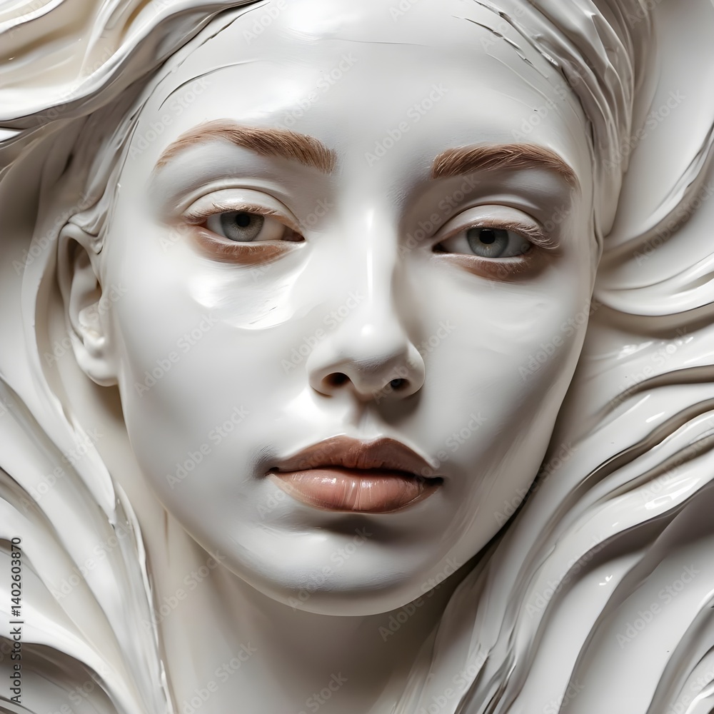 White Sculpted Woman Face White Sculpted Woman Face