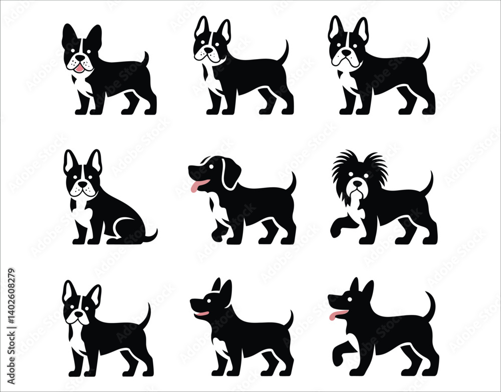 French Bulldog Silhouette Vector French Bulldog Silhouette Vector